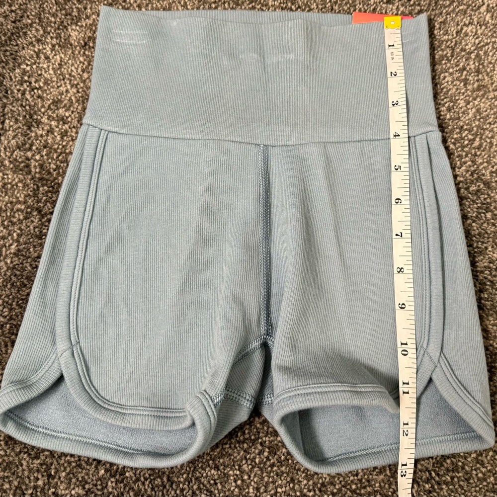 DSG Women's Cotton‎ Seamless Shortie Shorts Size XXS Blue Ultra High Rise 3" G-8